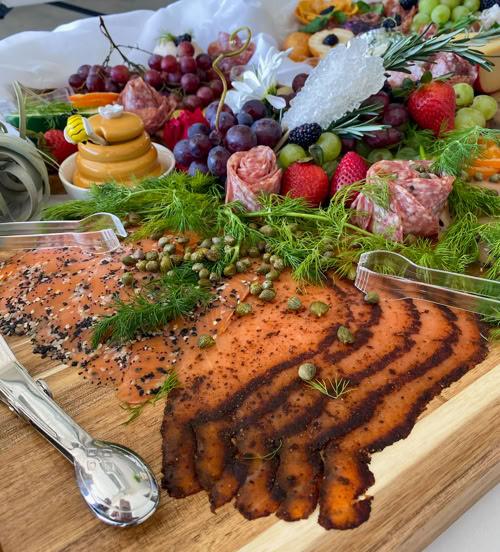 Charcuterie on Wood Platter from  Rose Gold Charcuterie in Southern California