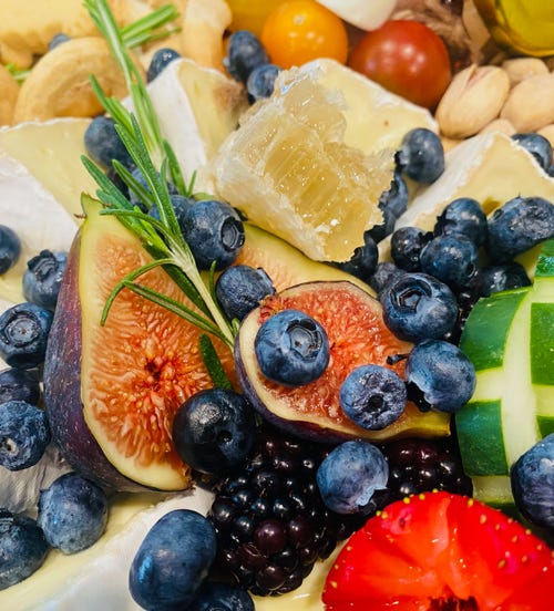 close up of cake on a grazing table 