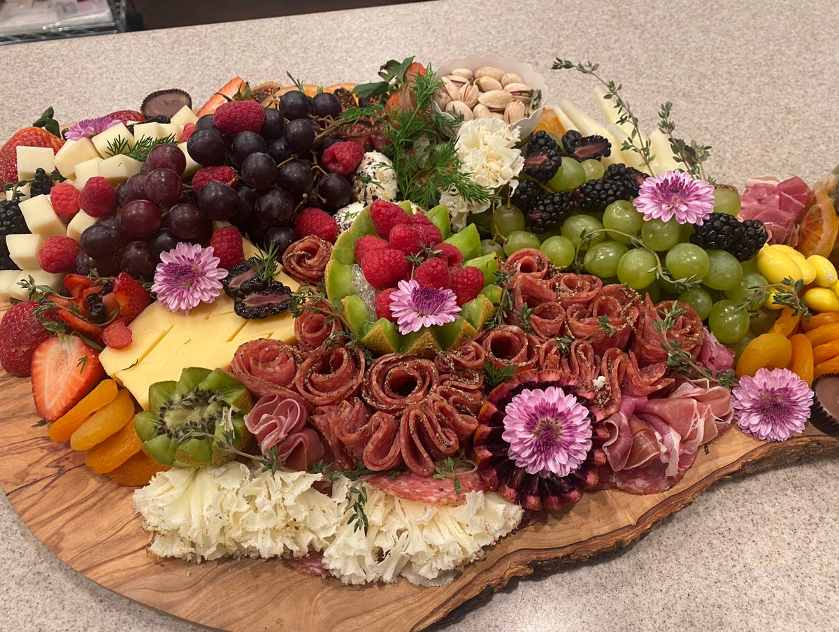 A Platter of Food on a Flat Surface