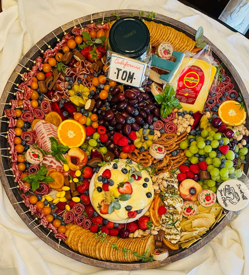 large platter from Rose Gold Charcuterie in Southern California
