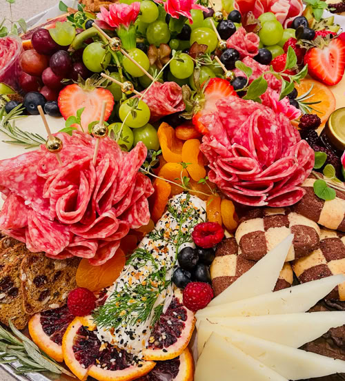large charcuterie platter by Rose Gold Charcuterie in Southern California